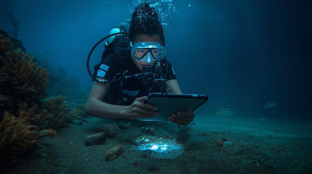 Underwater Archaeologist doing research