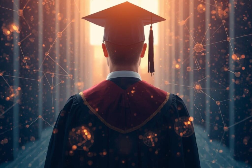PhD graduation concept with AI