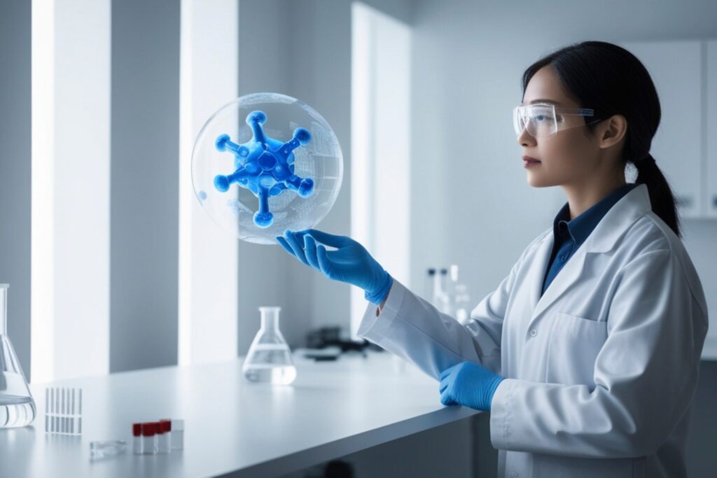 grad student using AI in clinical training