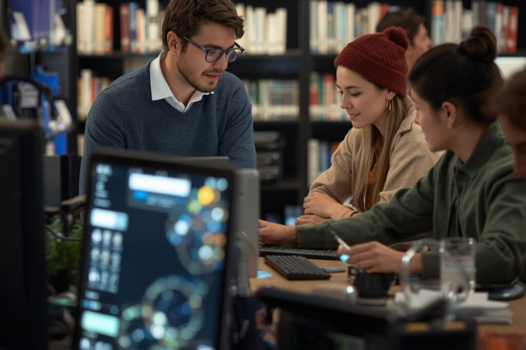 grad students using AI for laboratory research