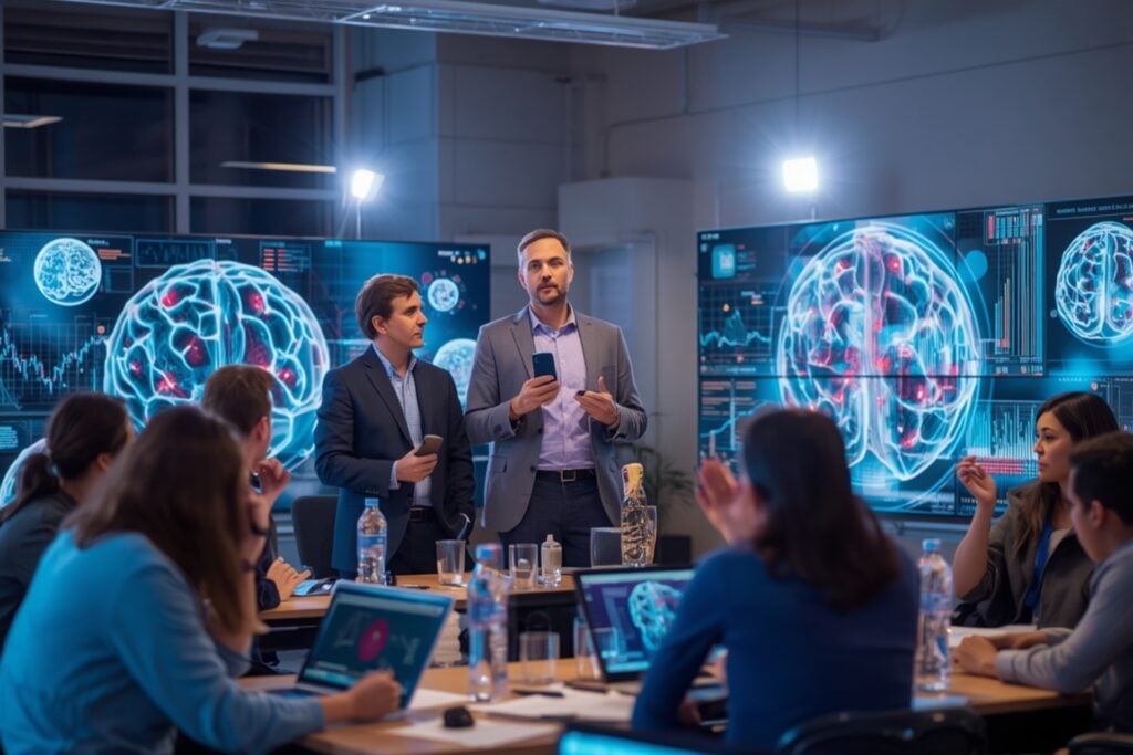 grad school professors discussing AI