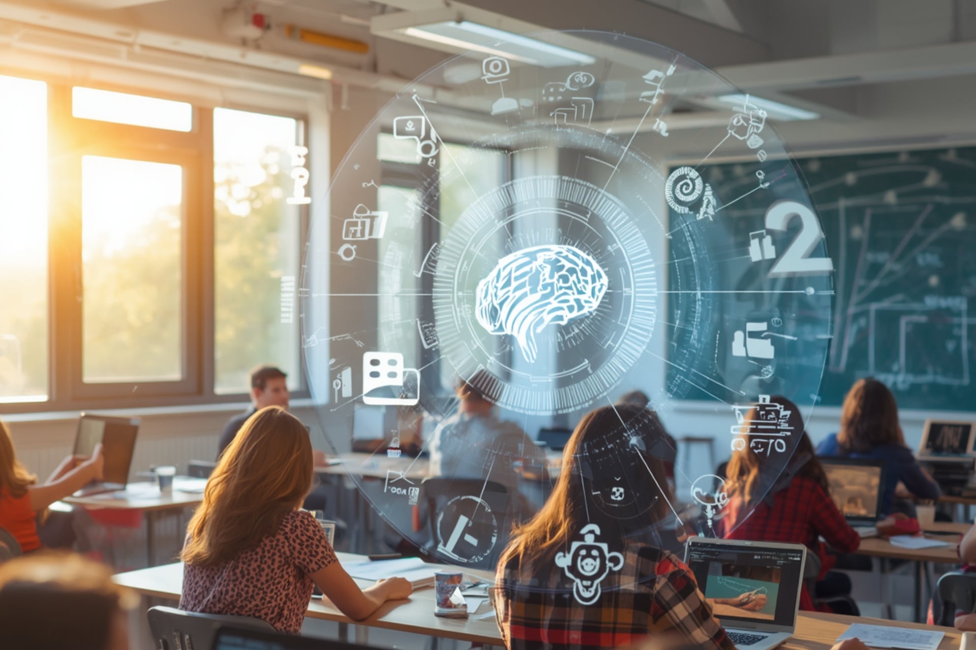 grad students in class academic integrity in era of AI concept